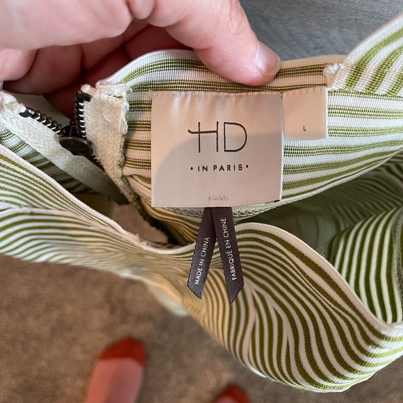 Cute Green and White Striped Peplum Top from Anthropologie / HD in Paris - Picture 5 of 15